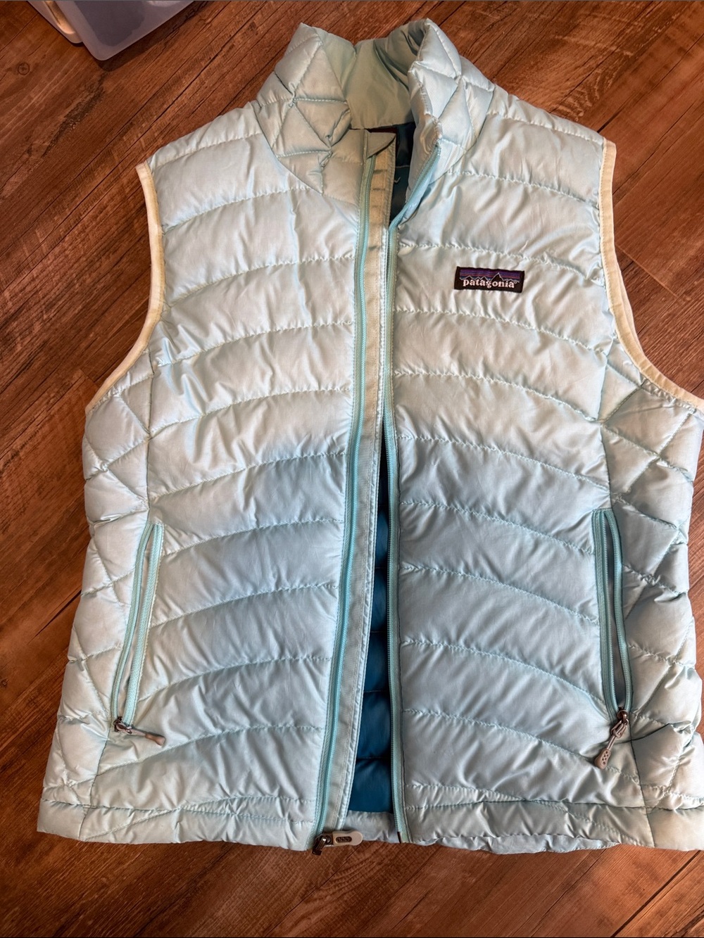 Patagonia Pale Blue Quilted Down Vest
